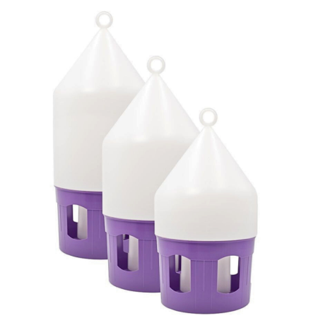 PORUMBEI - Adăpătoare porumbei 3,5 litri alb/mov antibacterian cu maner