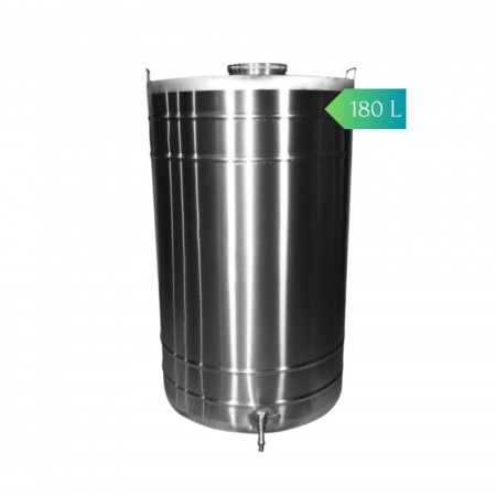 Butoaie de inox vinificatie - Butoi din inox cu capac filet si robinet, 180 litri