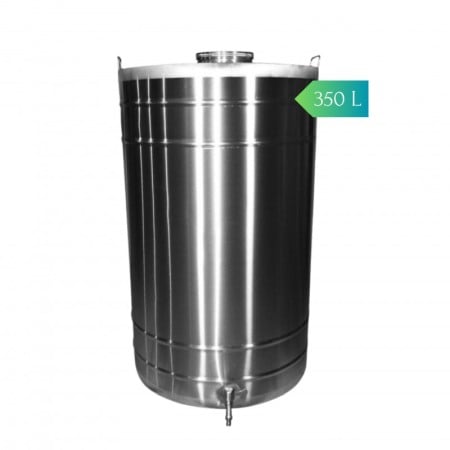 Butoaie de inox vinificatie - Butoi din inox cu capac filet si robinet, 350 litri
