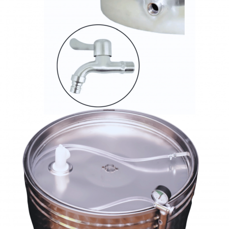 Butoi din inox cu capac flotant si robinet, 180 litri [6]