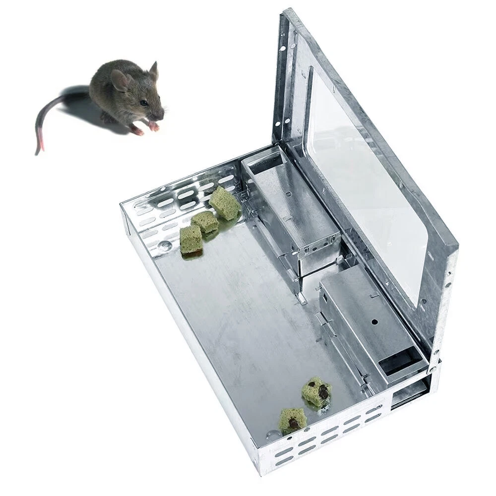 Capcana pentru soareci din tabla zincata cu 1 geam plastic, cu sistem multi capturare [1]