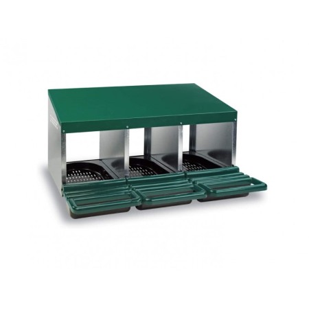 Cuibar cu trei locuri din metal petru păsări, cu sertare plastic [3]