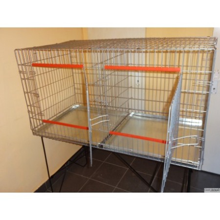 Cuşcă de expozitie pisică pliabilă 2C/120cm cu suport [2]