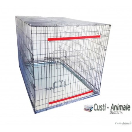 CUSTI CAINI - Cusca pliabila transport cu tava,105x70x75 cm