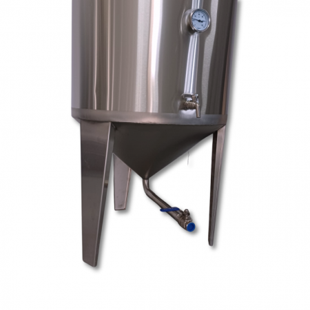 Fermentator Butoi inox cu capac flotant 335 litri, cu fund conic, cu 2 robineti si termometru [4]