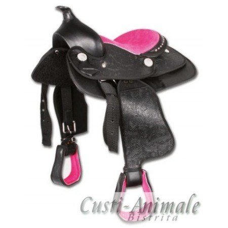 Articole Cai - Echitatie- Sa calarie - SA Ponei Western roz - sintetica