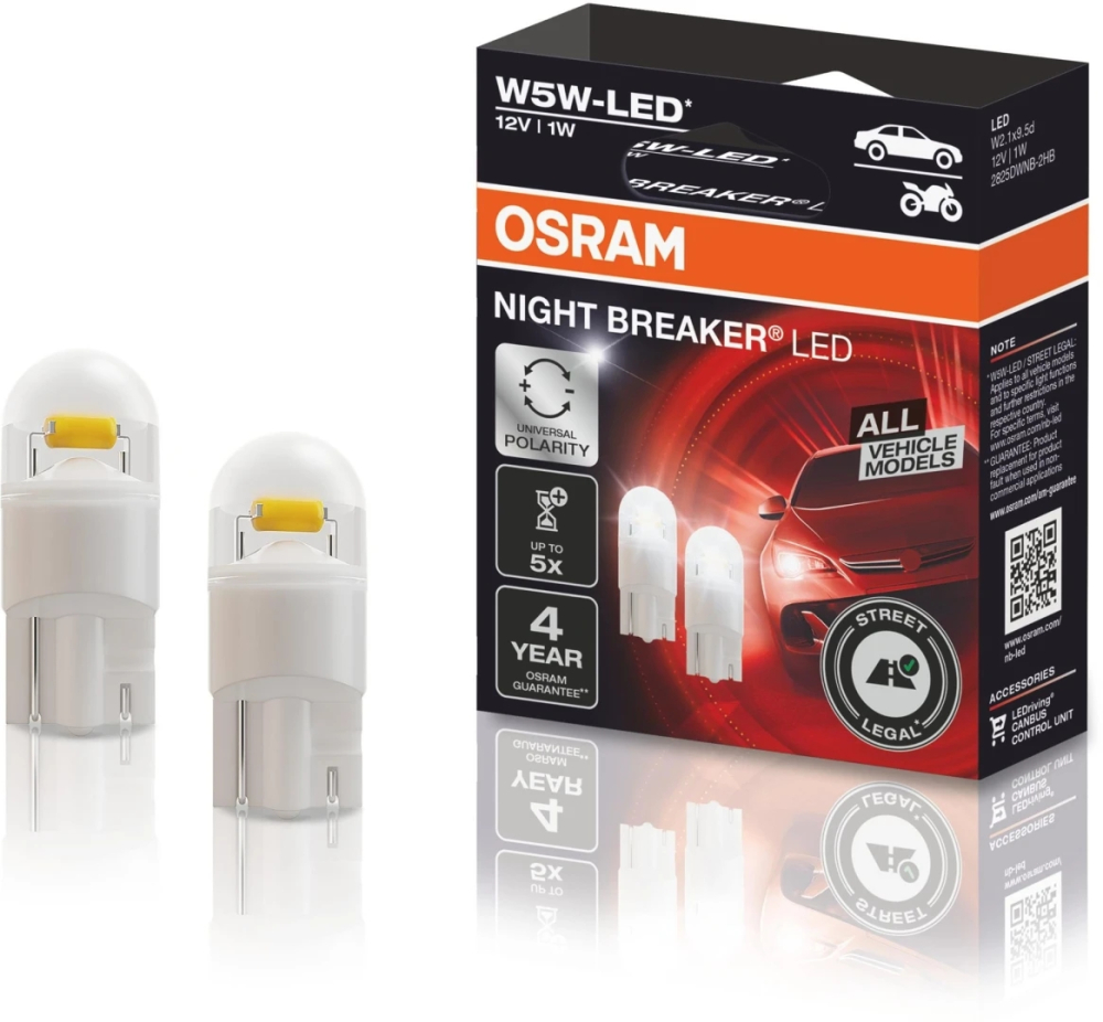 OSRAM Night Breaker LED W5W – Certificat RAR, 1W, 5700K, 80 lm [1]