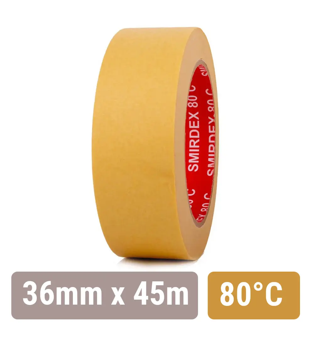 Pregătire & Consumabile - Banda adezivă auto Smirdex 36mm, hârtie de mascare, rezistentă la temperatură