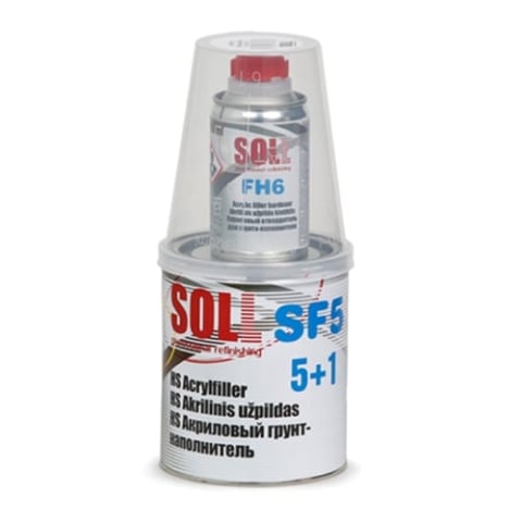 Grunduri - Grund Acrilic SOLL HS 5:1 SF5 Gri Deschis/Negru 0.9L + Întăritor – Filler Auto Profesional