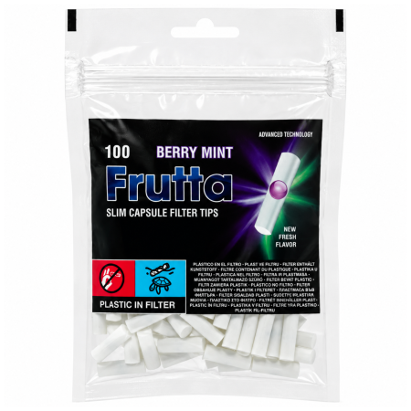FILTRE - FILTRE FRUTTA SLIM CAPSULE BERRY MINT - 6mm 20mm (100) - Imagine produs