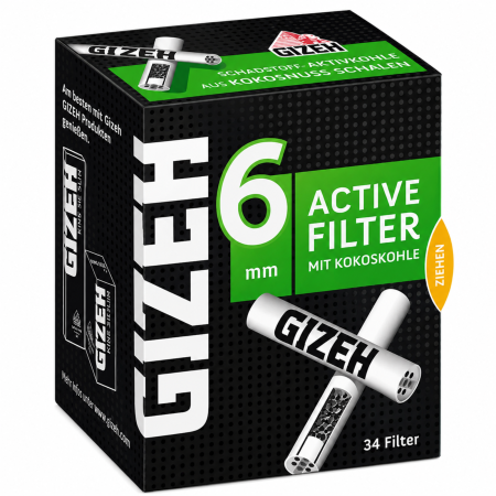 SLIM – 6 mm - FILTRE GIZEH BLACK ACTIV TIPS - 6mm 27mm (34) - Imagine produs