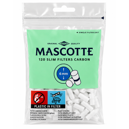 SLIM – 6 mm - FILTRE MASCOTTE CARBON SLIM - 6mm 15mm (120)