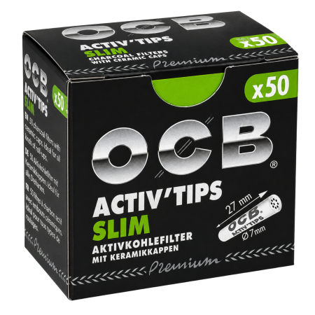 SLIM – 6 mm - FILTRE OCB ACTIV TIPS SLIM - 7mm 27mm (50)