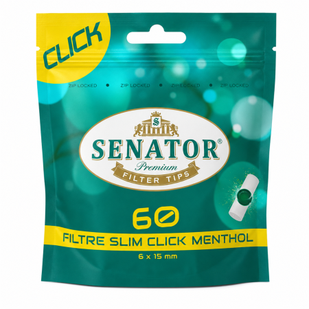 FILTRE - FILTRE SENATOR SLIM CAPSULE MENTHOL - 6mm 15mm (60)