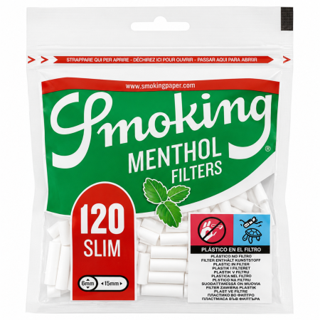 FILTRE - FILTRE SMOKING SLIM MENTHOL - 6mm 15mm (120)