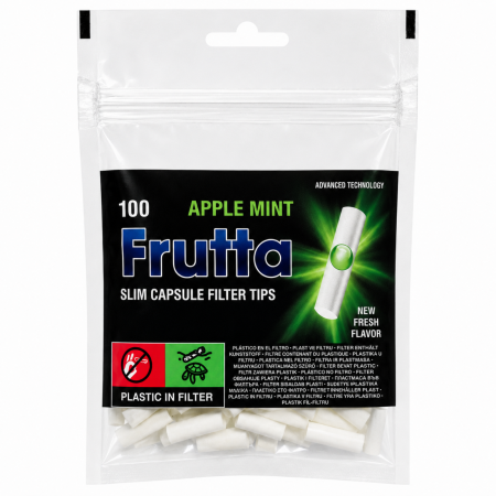 FILTRE - FILTRE FRUTTA SLIM CAPSULE APPLE MINT - 6mm 20mm (100) - Imagine produs