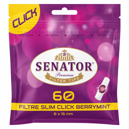 FILTRE - FILTRE SENATOR SLIM CAPSULE BERRY MINT - 6mm 15mm (60)