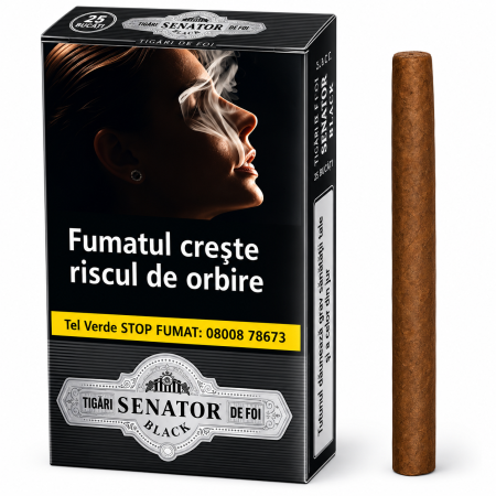TIGARI DE FOI - Tigari de Foi Senator Black 55g 6 bucati fara filtru tarie mediu spre tare