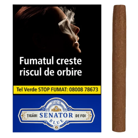 TIGARI DE FOI - Tigari de Foi Senator Blue 55g 6 bucati fara filtru tarie medie
