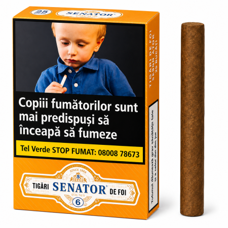 TIGARI DE FOI - Tigari de Foi Senator Golden 45g 5 bucati fara filtru tarie medie