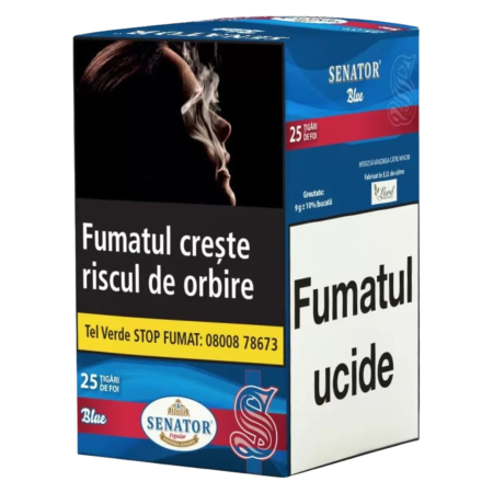 TIGARI DE FOI - Tigari de Foi Senator Popular Blue 225g 25 bucati mediu spre tare fara filtru