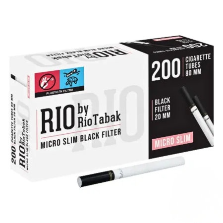 MICRO SLIM - 5,5 mm - Tuburi Țigări RIO Micro Slim Black 20MM (200)