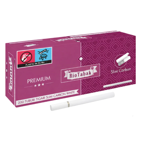 TUBURI - tuburi tigari riotabak slim carbon white 200 bucati 7mm 80mm 20mm