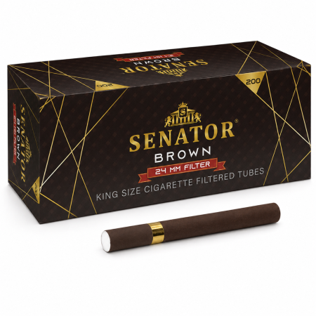 CU FILTRU LUNG / XL/ XTRA - tuburi tigari senator xtra brown 24mm 200 bucati gold ring