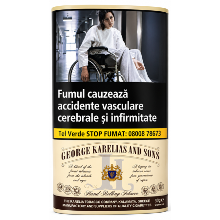 TUTUN - Pachet Tutun George Karelias White 30g, amestec Virginia Burley Oriental, tutun pentru rulat