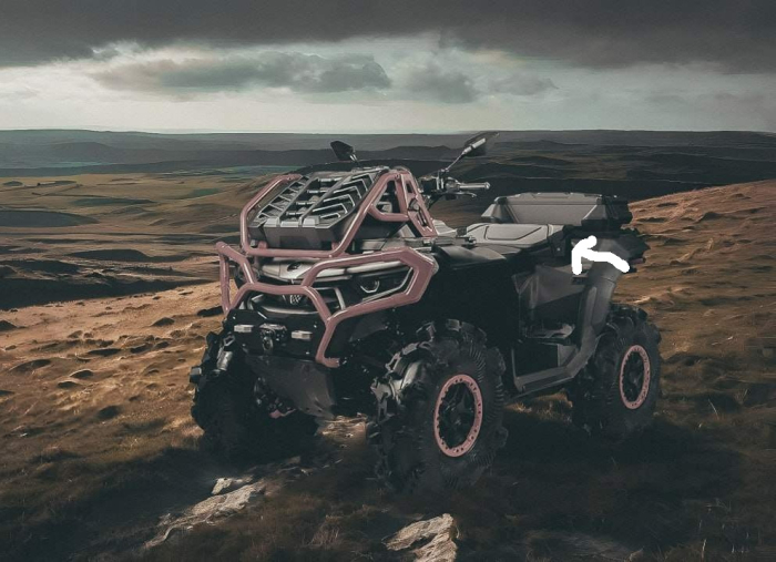 Cutie CFMOTO CFORCE 1000 MV MUD Tesseract 16L, în locul șeii [3]