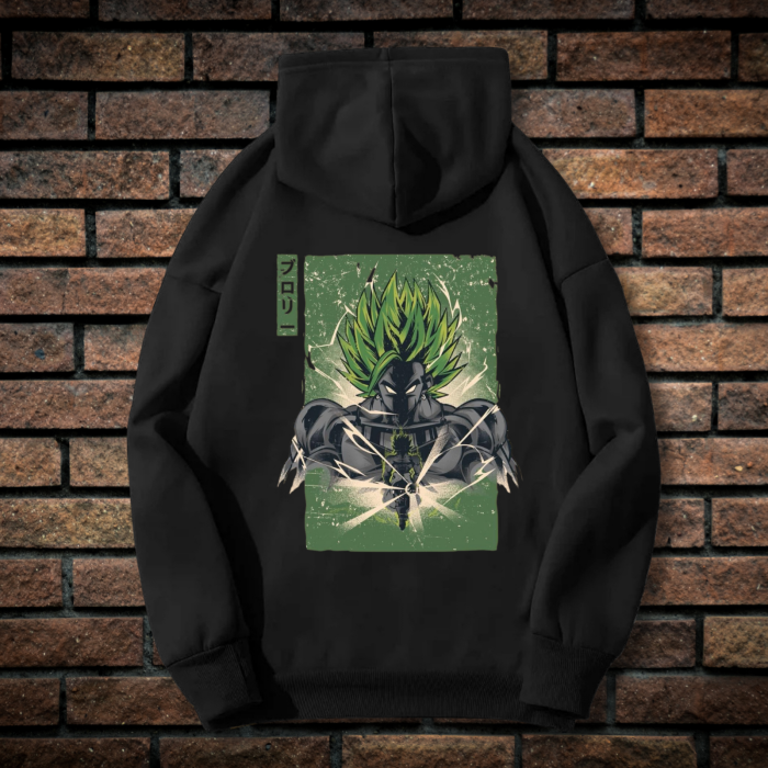 Hanorac Barbati cu Broderie si Imprimeu, Broly, Bumbac [2]