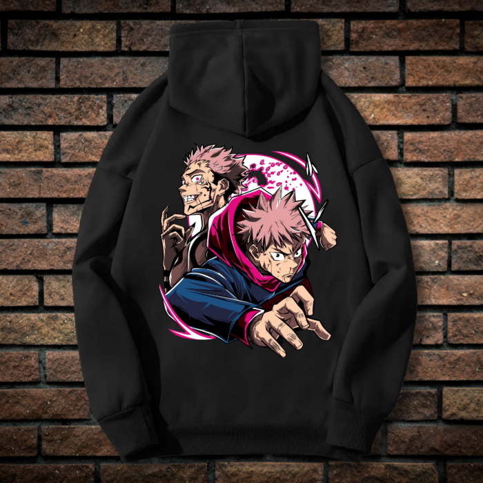 Hanorac Barbati cu Broderie si Imprimeu, Jujutsu Kaisen, Bumbac [2]