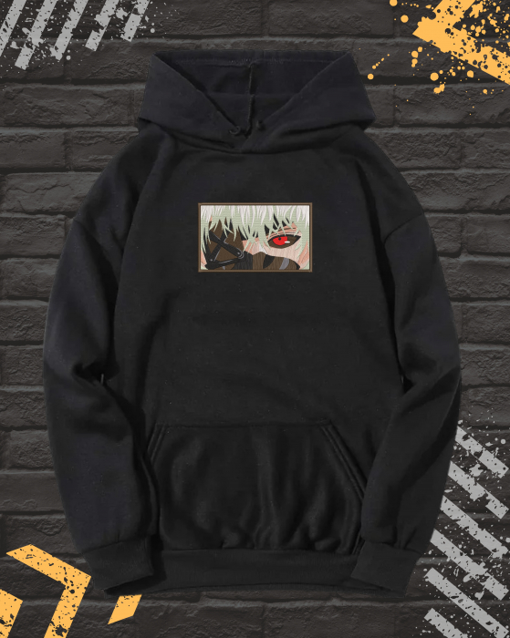 Hanorac Barbati cu Broderie si Imprimeu, Ken Kaneki, Bumbac [6]