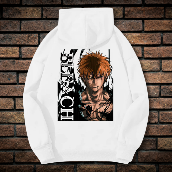 Hanorac Barbati cu Imprimeu Fata-Spate, Bleach, Bumbac [2]