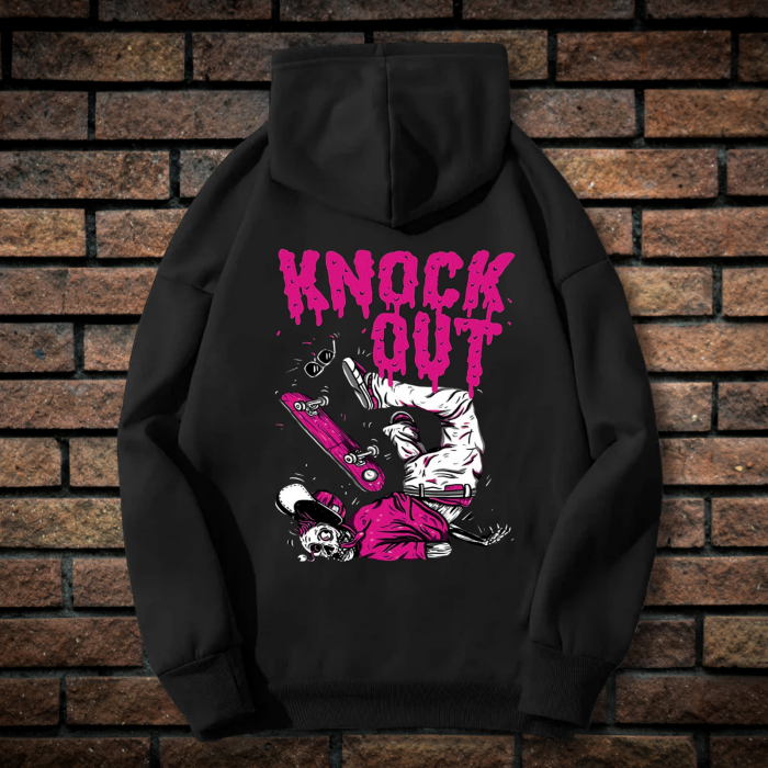 Hanorac Barbati cu Imprimeu Fata-Spate, Degraded, Bumbac [2]