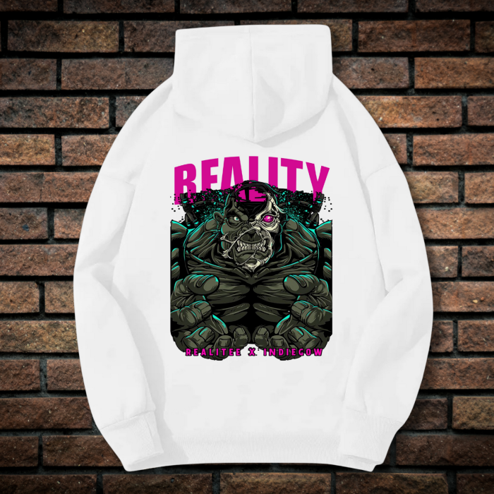 Hanorac Barbati cu Imprimeu Fata-Spate, Reality, Bumbac [2]