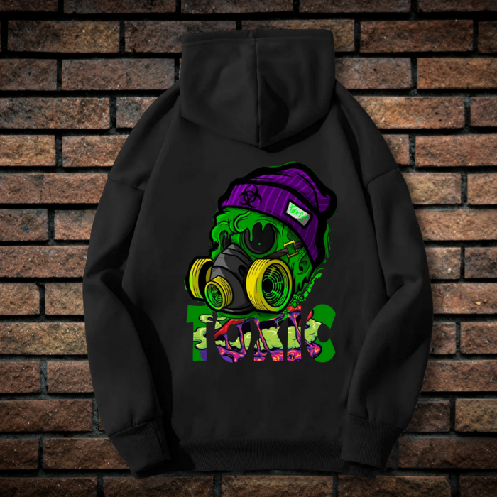 Hanorac Barbati cu Imprimeu Fata-Spate, Toxic, Bumbac [2]