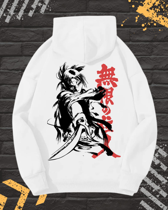 Hanorac Unisex cu Imprimeu Fata-Spate, CXO Samurai Blade, Bumbac [1]