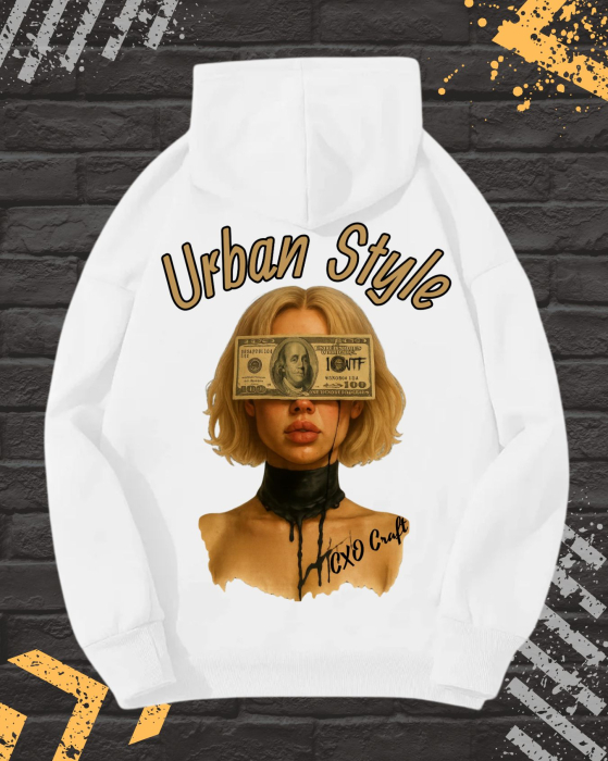 Hanorac Unisex cu Imprimeu Fata-Spate, CXO Urban Style, Bumbac [1]