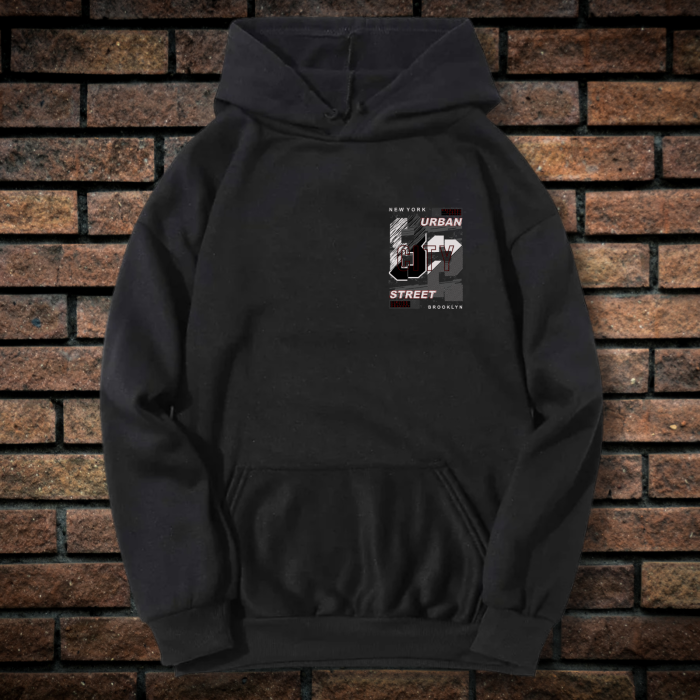 Hanorac Unisex cu Imprimeu Fata-Spate, URBAN STREET, Bumbac [2]