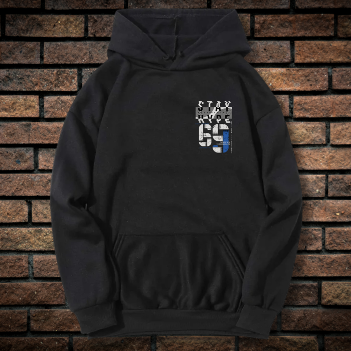 Hanorac Unisex cu Imprimeu Fata-Spate, STAY HYPE, Bumbac [2]