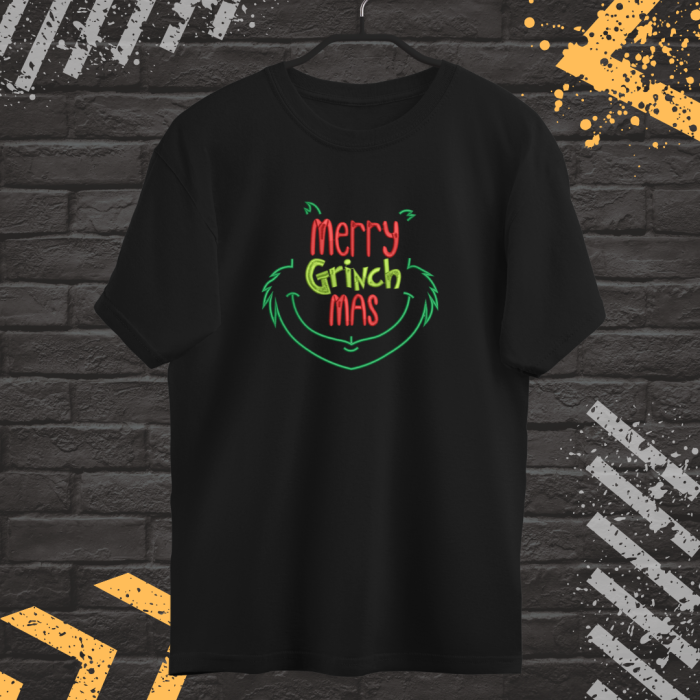 Tricou Barbati cu Broderie, Grinch, Bumbac [1]