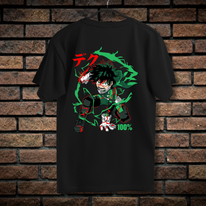 Tricou Barbati cu Broderie si Imprimeu, Izucu Midoriya, Bumbac [2]