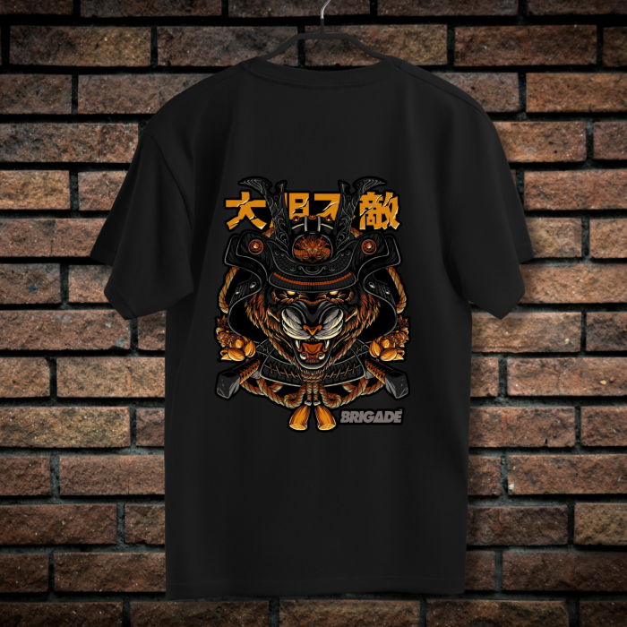 Tricou Barbati cu Imprimeu Fata-Spate, Brigade, Bumbac [2]