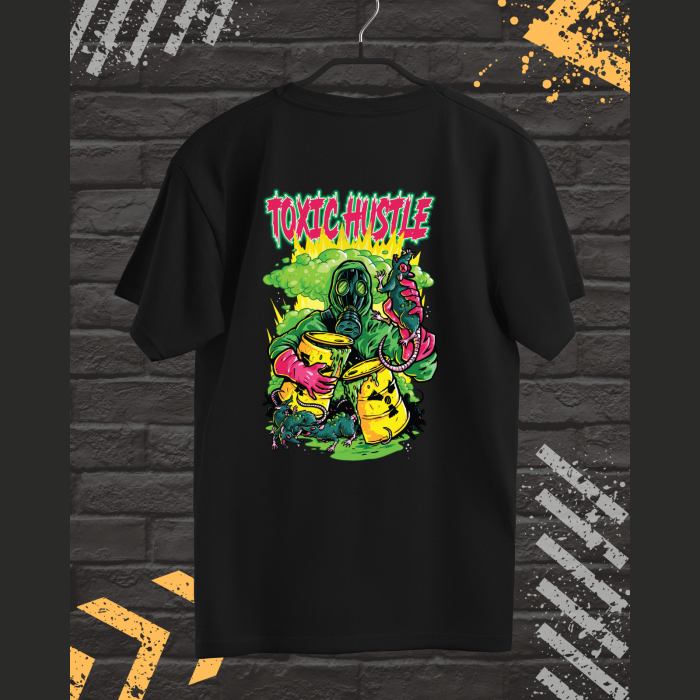 Tricou Barbati cu Imprimeu Fata-Spate, CXO Toxic Hustle, Bumbac [1]