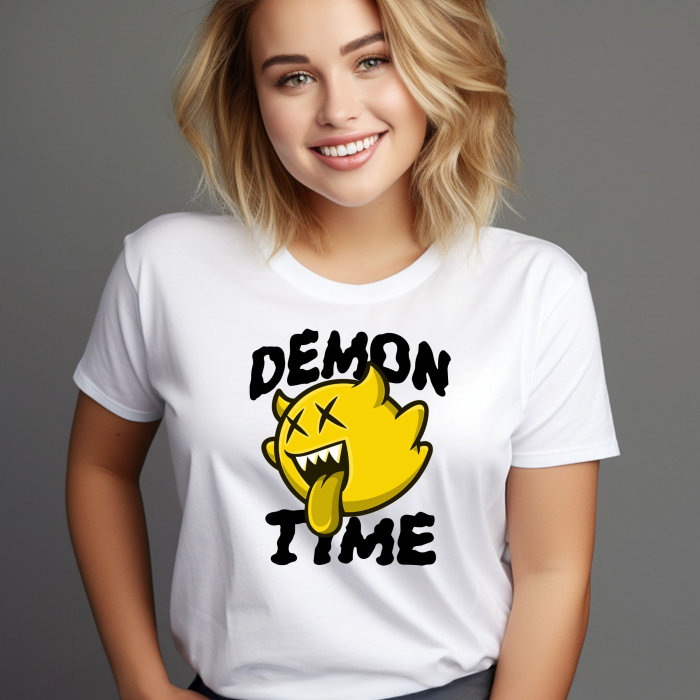 Tricou Dama cu Imprimeu, Demon Time, Bumbac [1]
