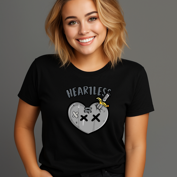 Tricou Dama cu Imprimeu, Heartless, Bumbac [1]