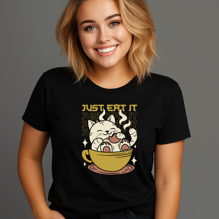Tricou Dama cu Imprimeu, Just Eat It, Bumbac [1]