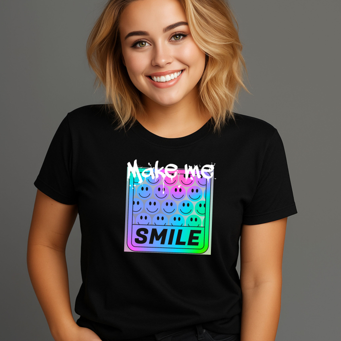 Tricou Dama cu Imprimeu, Smile, Bumbac [1]