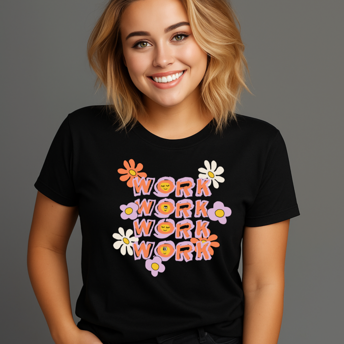 Tricou Dama cu Imprimeu, Work, Bumbac [1]